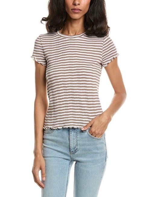 Splendid Blue Pointelle Tee