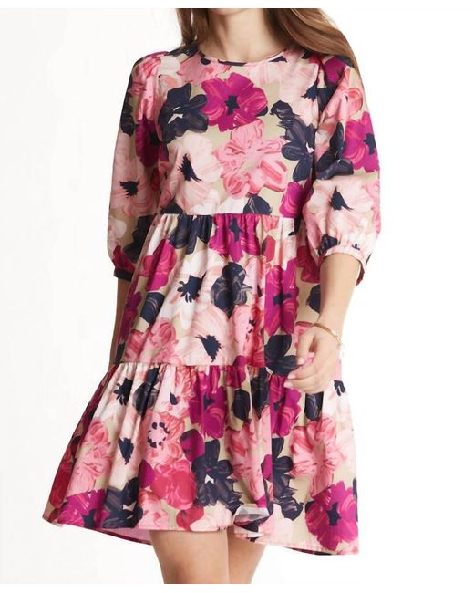 tyler boe Phoebe Cotton Skimmer Dress In Multi in Pink Lyst