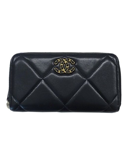 Chanel Quilted Leather Cambon Wallet Black/Pink *Pre Owned* FREE SHIPPING