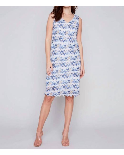 Charlie b Blue Sleeveless Printed Dress