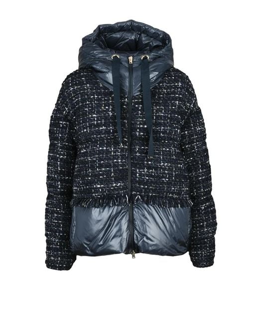 Herno Blue Bouclé Down Jacket
