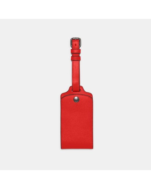 COACH Leather Outlet Luggage Tag in Red Lyst