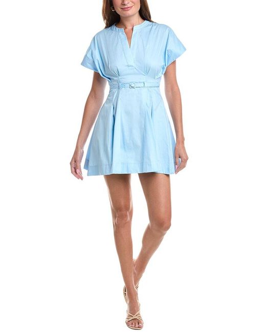 Marion Blue Solid Mini Dress