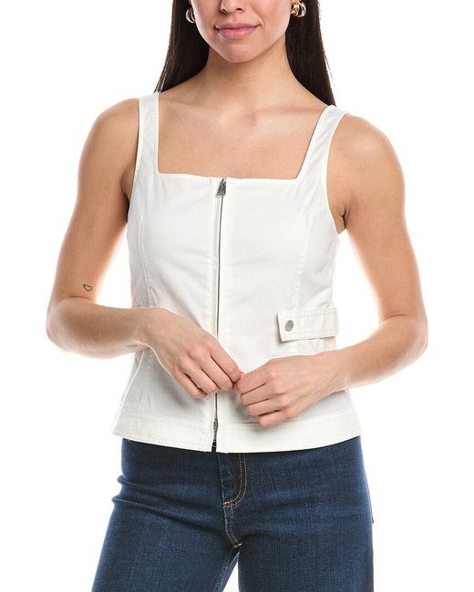 Jonathan Simkhai White Dolce Zip-Up Top
