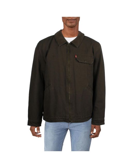 Levi's Black Mixed Media Cotton Soft Shell Jacket for men