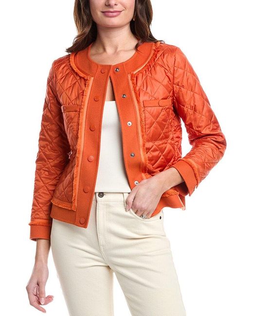 Weekend by Maxmara Red Ferro Quilted Wool & Silk-Blend Jacket
