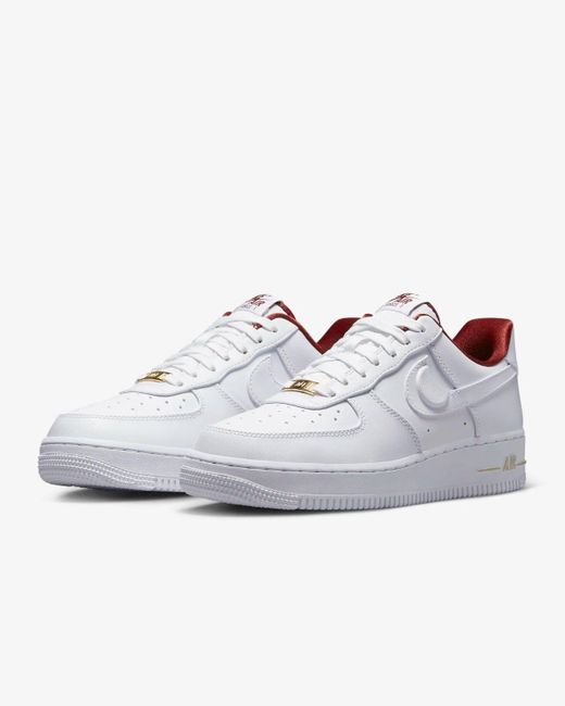 Nike Gray Air Force 1 '07 Se Dv7584-100 Team Red Sneaker Shoes Yup179