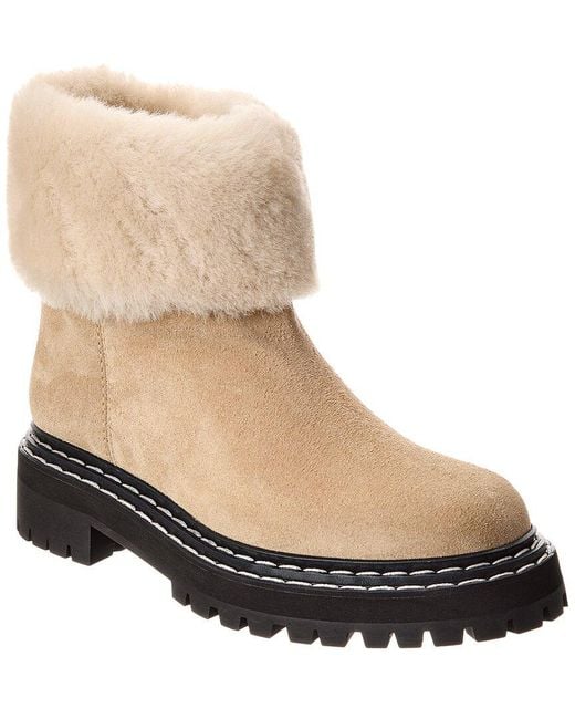 Proenza Schouler Natural Suede & Shearling Boot