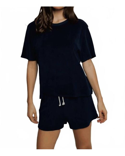 PERFECTWHITETEE Black Donna Loop Terry Crew Tee