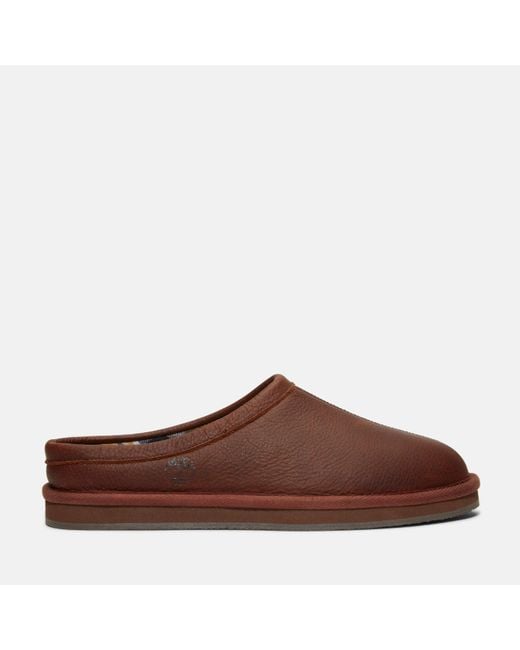 Timberland Brown Pine Hill Flannel-lined Clog Slipper for men