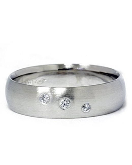 Pompeii3 Three Stone Diamond Wedding Band in Metallic for Men Lyst