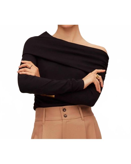 Fifteen Twenty Black Asymmetric One-Shoulder Top