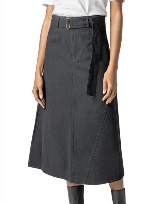 Lilla P Black Jean Skirt