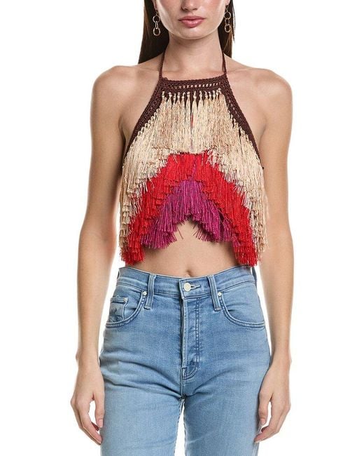 Ba&sh Red Ammala Lady Top