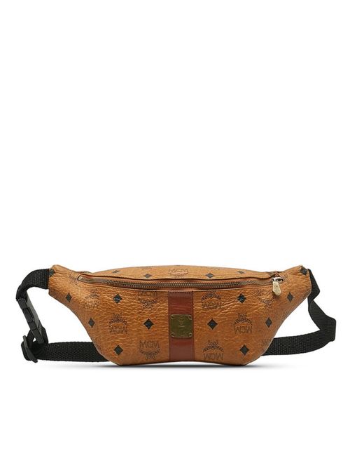MCM Brown Visetos Leather Shoulder Bag (pre-owned)