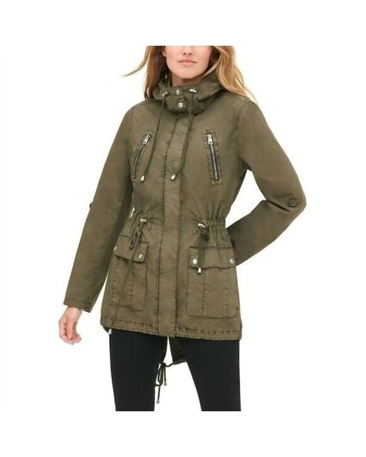 Levi's Women's Green Parachute Fish Tail Mid Length Utility Jacket