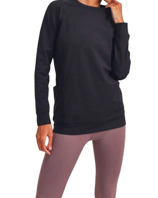 Mono B Blue Active Raglan Pullover