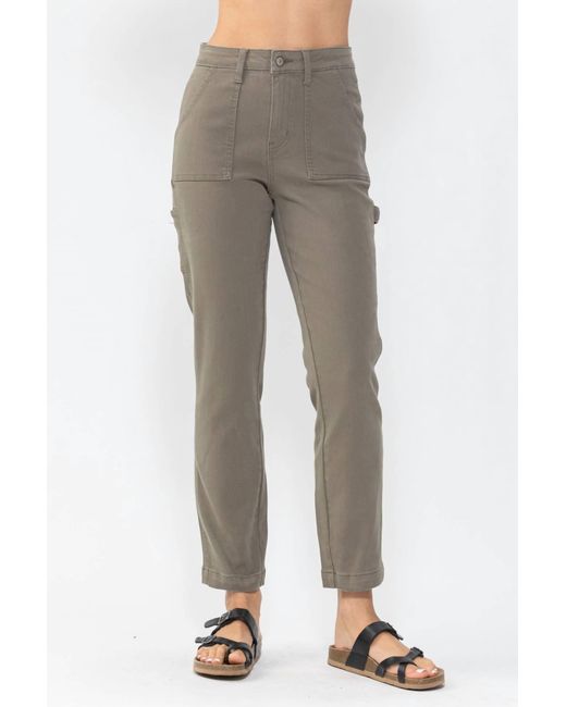 Judy Blue Utility Slim Fit Pant in Gray | Lyst