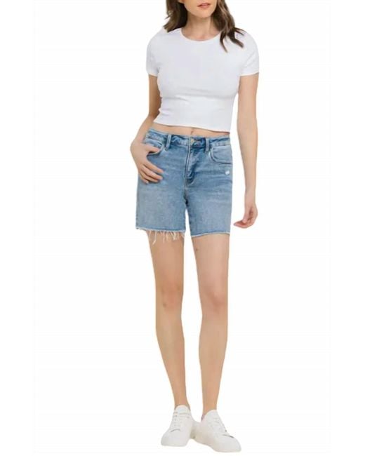 VERVET BY FLYING MONKEY Blue High Rise Midi Shorts