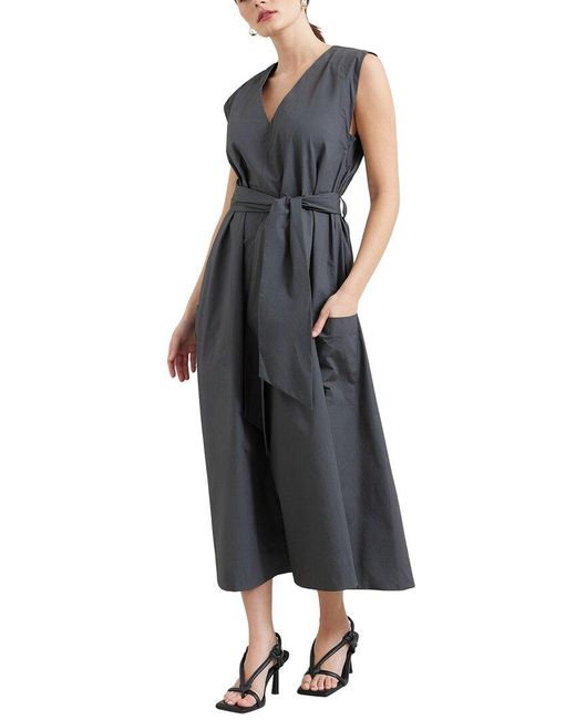 MODERN CITIZEN Black Sloane V-neck Tie-waist Dress