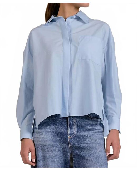 Elan Blue Collared Top