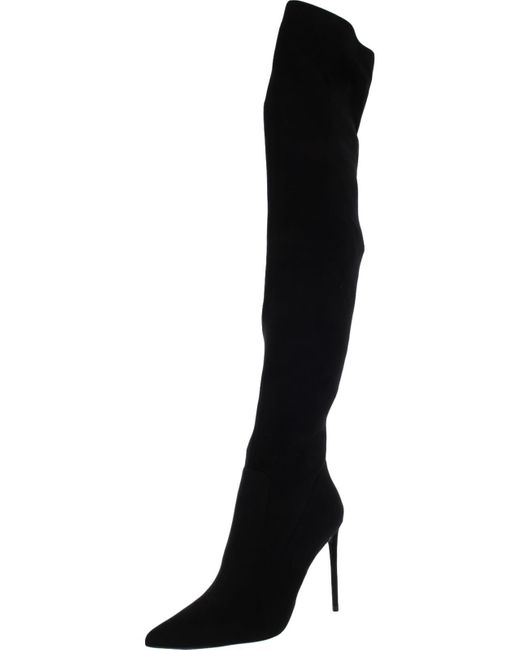 Steve Madden Black Vava Padded Insole Tall Thigh-high Boots