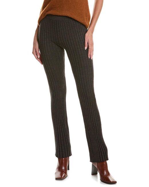 Sandro Black Rib Wool-blend Pant