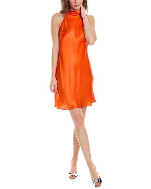 Amanda Uprichard Orange Angelonia Silk Mini Dress