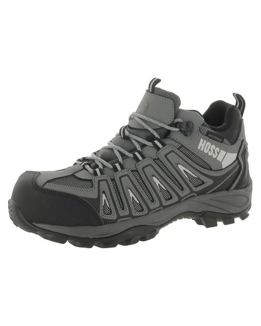 INTROPIA Black Trail Faux Leather Composite Toe Work & Safety Boots for men