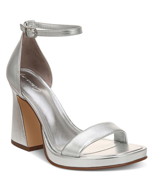 Circus by Sam Edelman White Holmes Faux Leather Ankle Strap Heels
