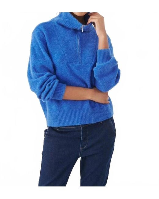 Part Two Blue Raheen Zip Pullover