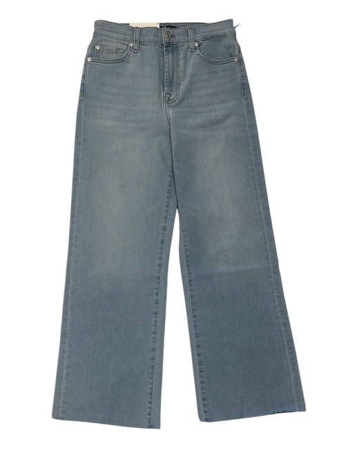 7 For All Mankind Blue Alexa Cropped Trouser