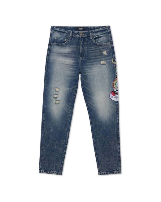 Ed Hardy Blue Nyc Eagle Skull Slim Taper Jean for men