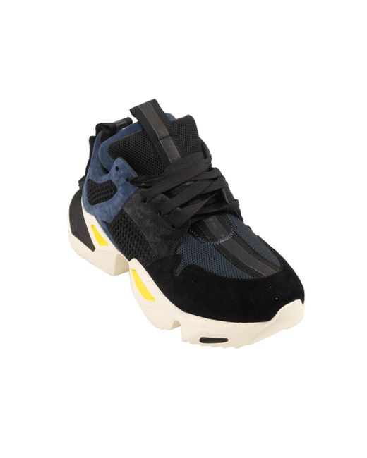 Unravel Project Mesh Suede Sneakers - Black/navy for men