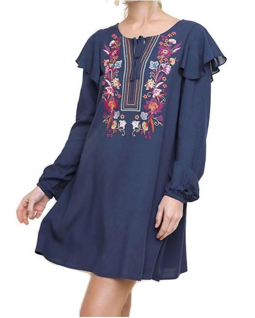 green emerald velvet dress Umgee Printed Notched Midi Dress – Vogue To Vintage Boutique, LLC main image 1