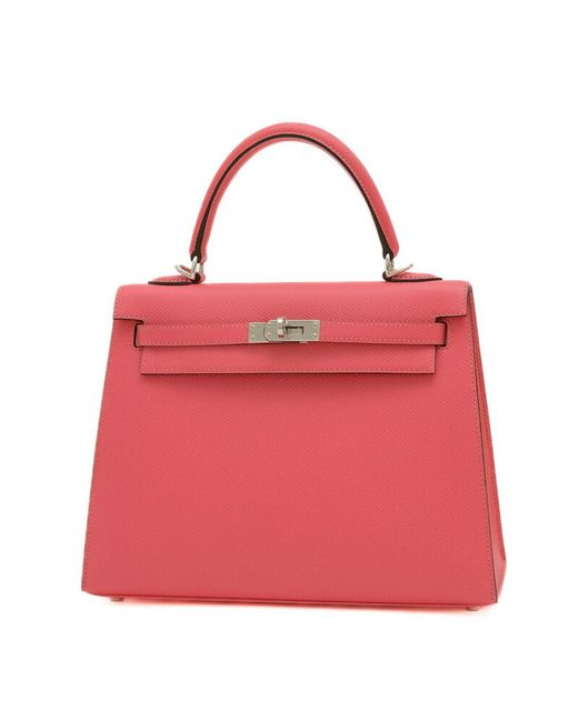 Hermès Red Kelly 25 Leather Handbag (pre-owned)