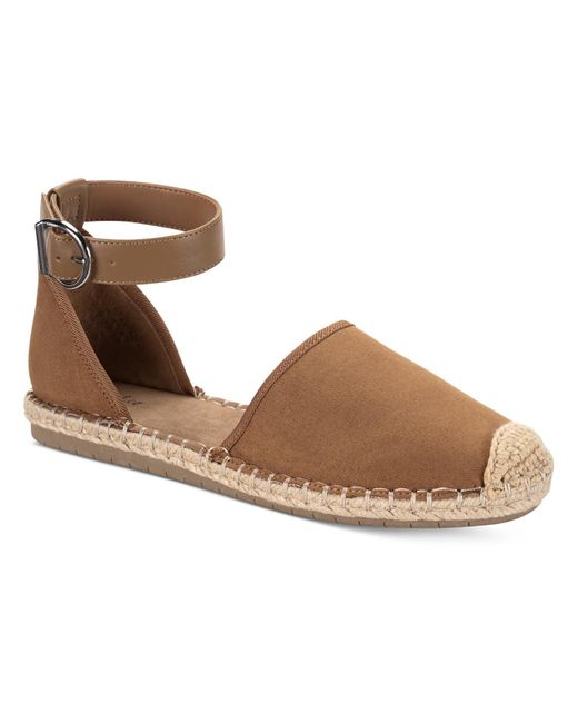 Style & Co. Brown Paminna Faux Suede Toe Cap Ankle Strap