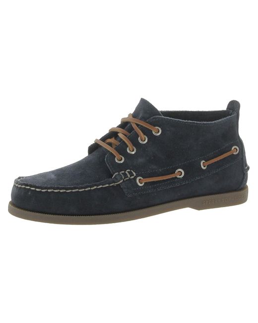 Sperry Top-Sider Black Suede Slip On Chukka Boots for men
