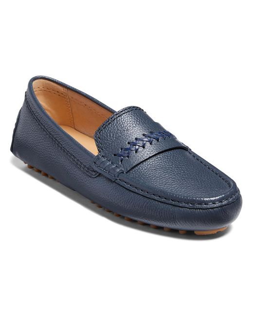 Jack Rogers Blue Dolce Driver Leather Slip-on Loafers