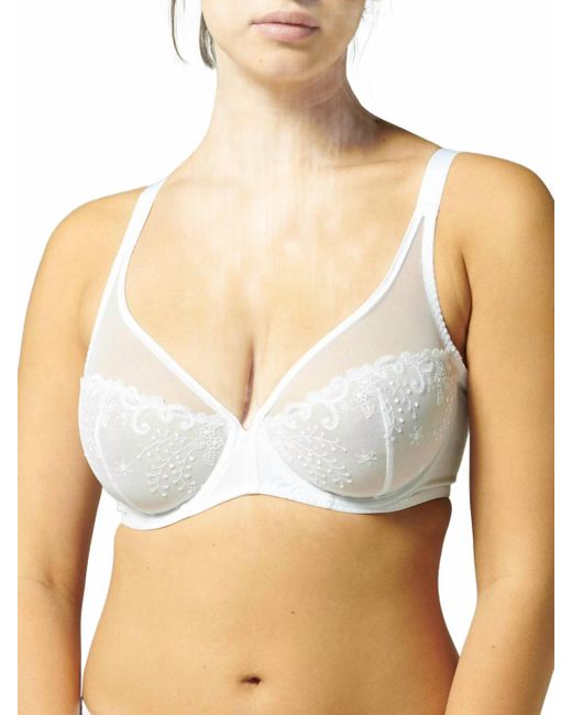Simone Perele White Full Coverage Plunge Bra
