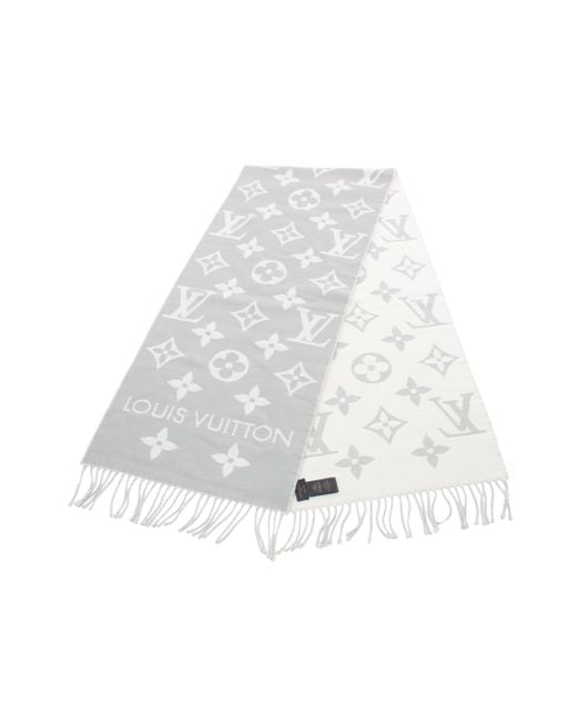Louis Vuitton White Lv Essential Griclaire Scarf Wool Off