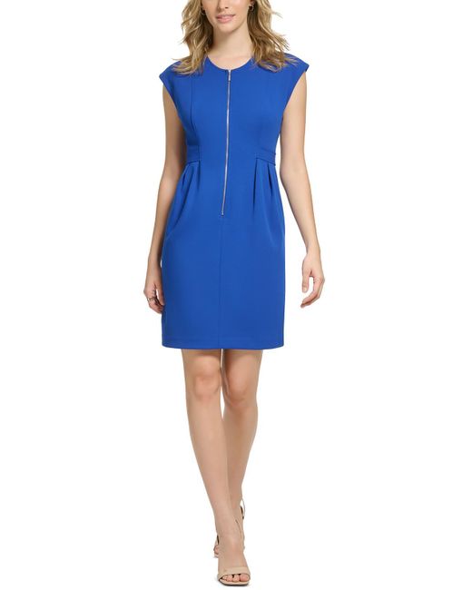 Calvin Klein Blue Work Short Fit & Flare Dress