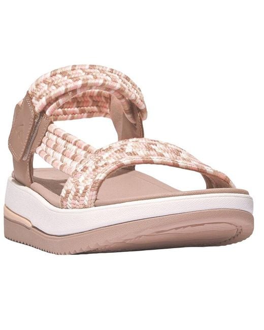 Fitflop Pink Surff Leather-trim Sandal