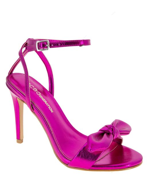 BCBGeneration Pink Jamina Faux Leather Open Toe Pumps