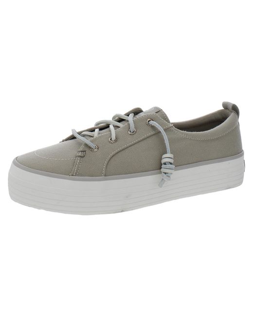 Sperry Top-Sider Gray Crest Vibe Canvas Flatform Slip-on Sneakers