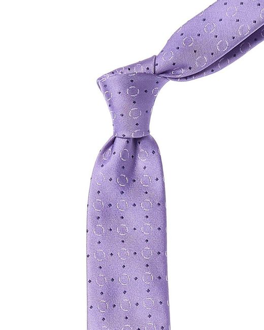 Boss Purple Open Dots Silk Tie for men