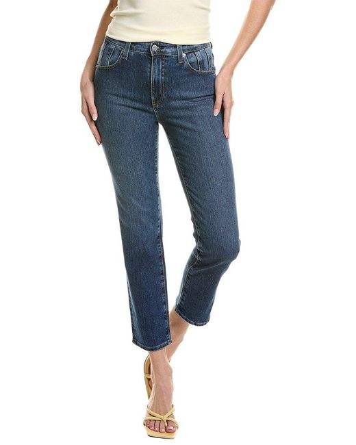 AG Jeans Blue Isabelle High-rise Straight Crop Jean