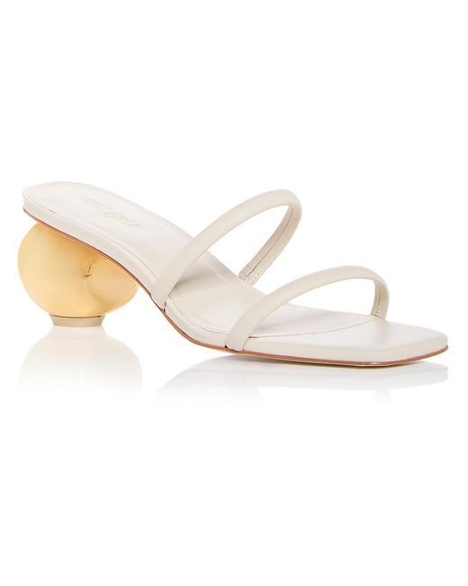 Cult Gaia White Leora Leather Dressy Slide Sandals