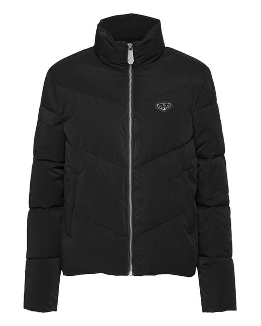 Philipp Plein Black Nylon Puffer Jacket