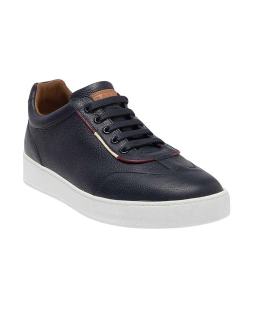 Bally Blue Baxley 6230469 Bovine Grained Leather Sneakers for men
